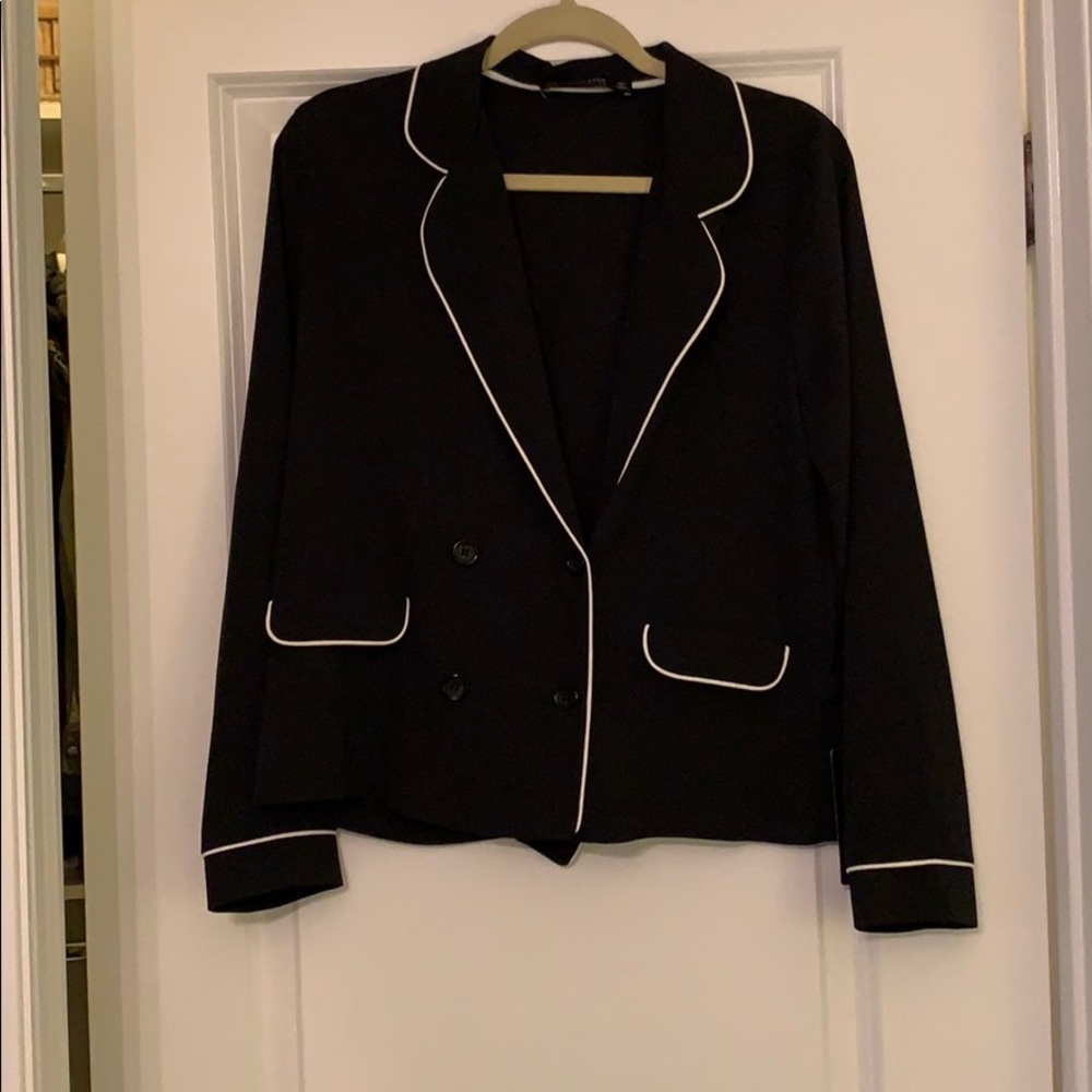 NWT Zara black tuxedo style blouse